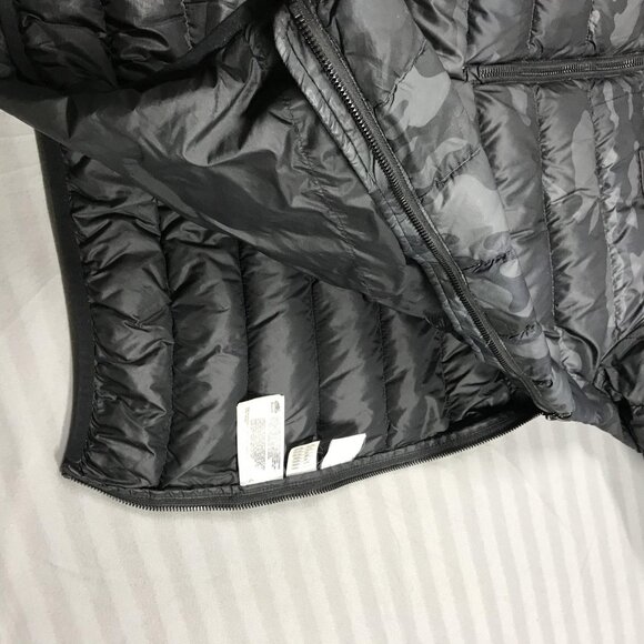 Roots Puffer Jacket Mens XL Black Gray Camo Hooded 700 Fill Down Anorak Half Zip - Picture 10 of 12